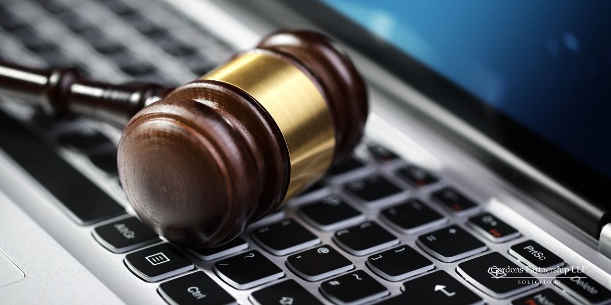 Gavel on a laptop