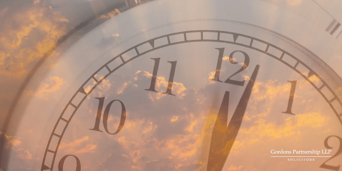 Clock with cloud overlay