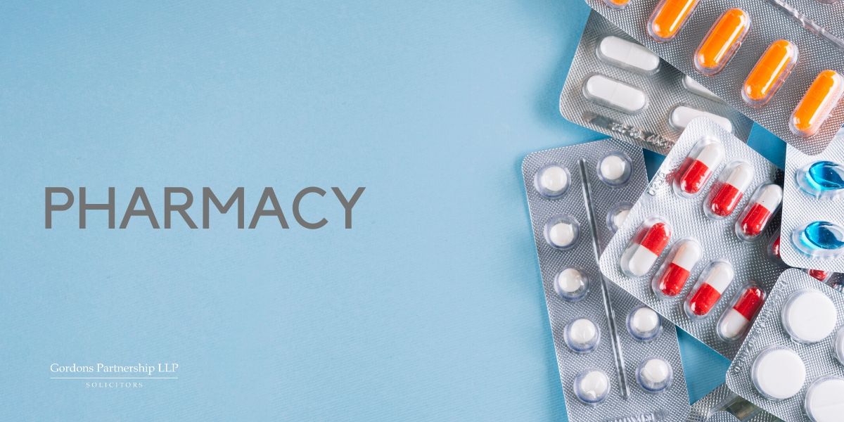 "Pharmacy" with packs of pills