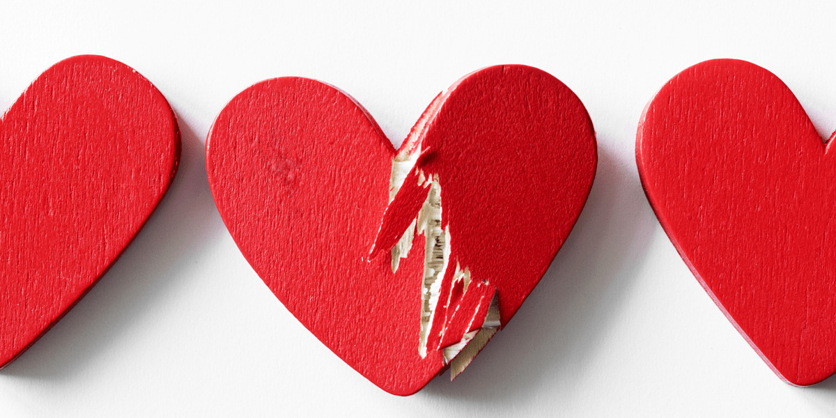 Broken wooden heart