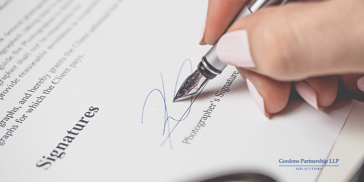 Signing a contract
