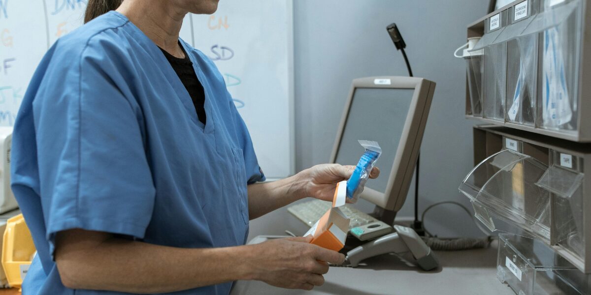 Pharmacist dispensing medicine